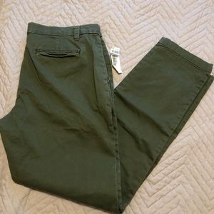 Army green ankle pants